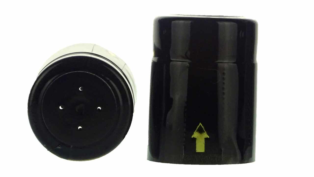 819120 Capsules thermo rétractables noir, Ø 33 mm, vertical