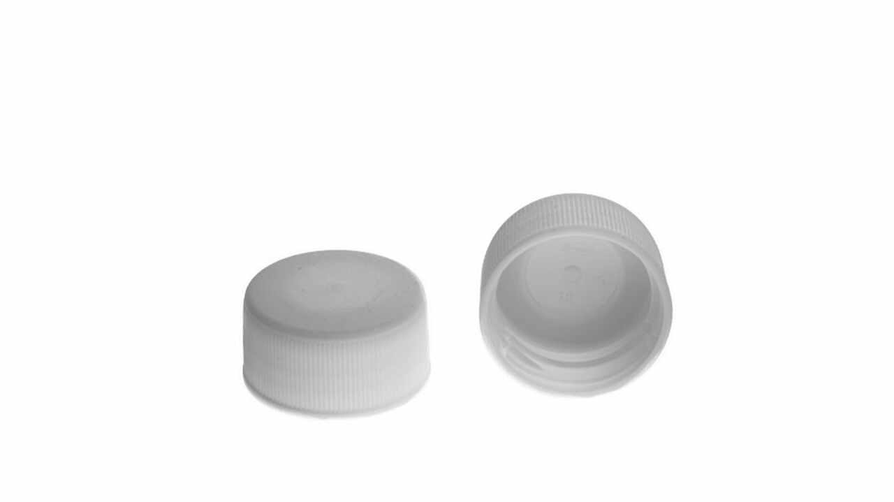 819022 Couvercle à vis plastique PP, blanc, Ø 28 mm