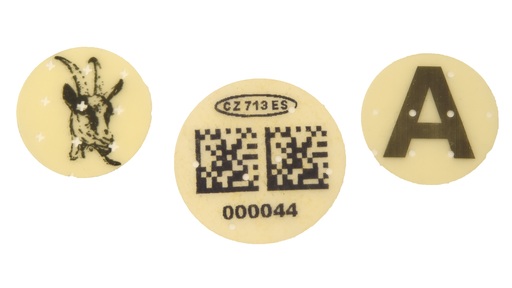 299145 Vignettes en caséine Ø 45 mm imprimé noir